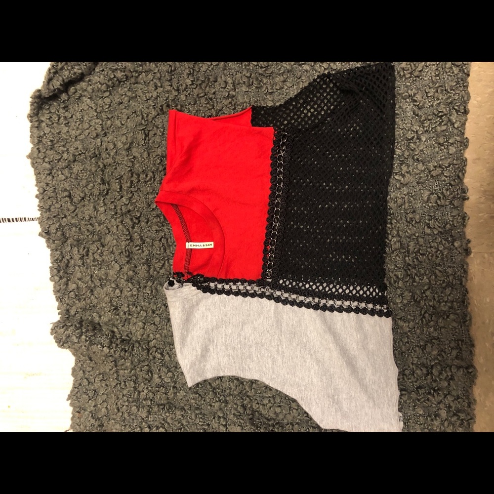 LF crop mesh panel shirt